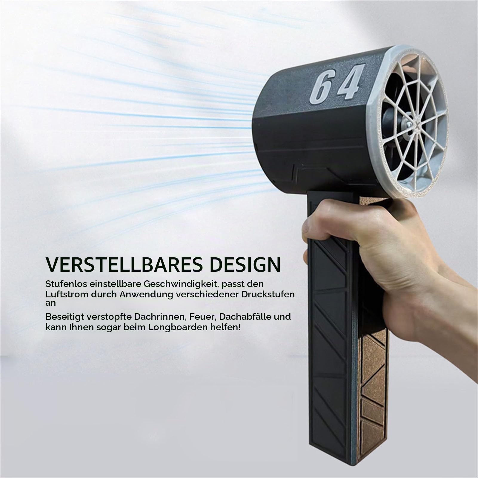Thunder Jet Dry, 8000mAh Autotrockner Druckluftspray, 180.000 U/min Luftgebläse, 1,4 Kg/s Schub, 135 m/s Turbofan mit 11 Flügeln für Auto Trocknung und Reinigung