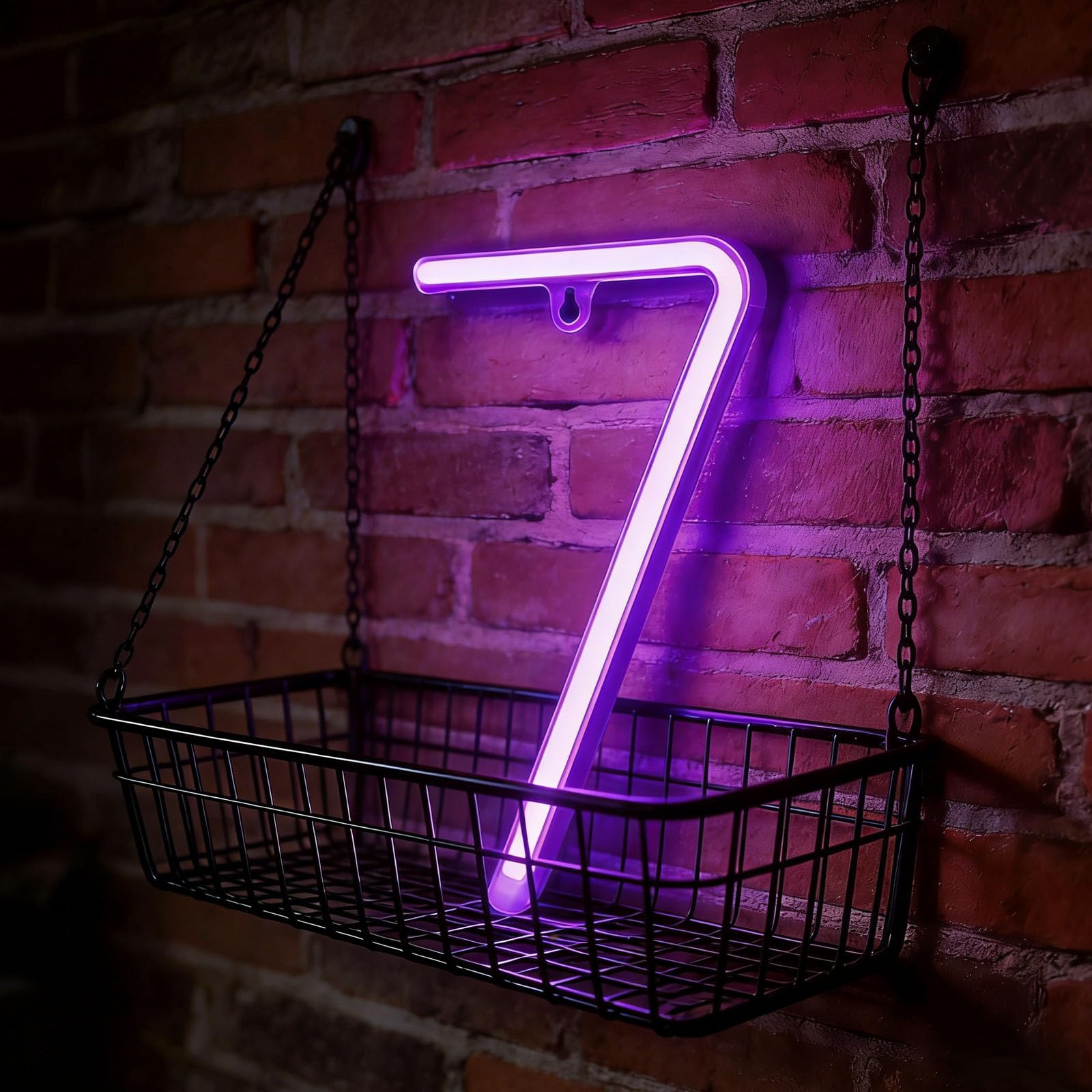 LED Letter Neon Lights Light Up Purple Neon Letters LED Alphabet Neon Letter Sign Battery/USB Powered Neon Signs Words Night Lights for Bedside Table Shop Window Display Room Home ( number 7 ) — image 1