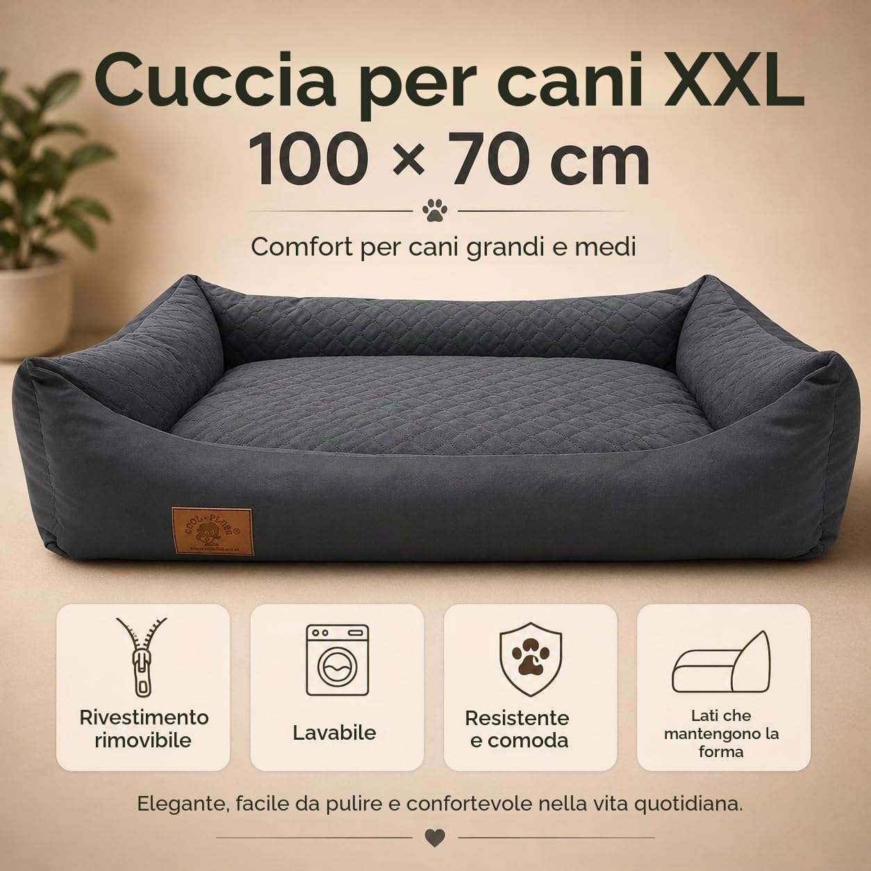 Odolplusz - Cuccia per cani XXL, cuscino per cani, divano per cani con cuscino reversibile (dimensioni e colore a scelta)