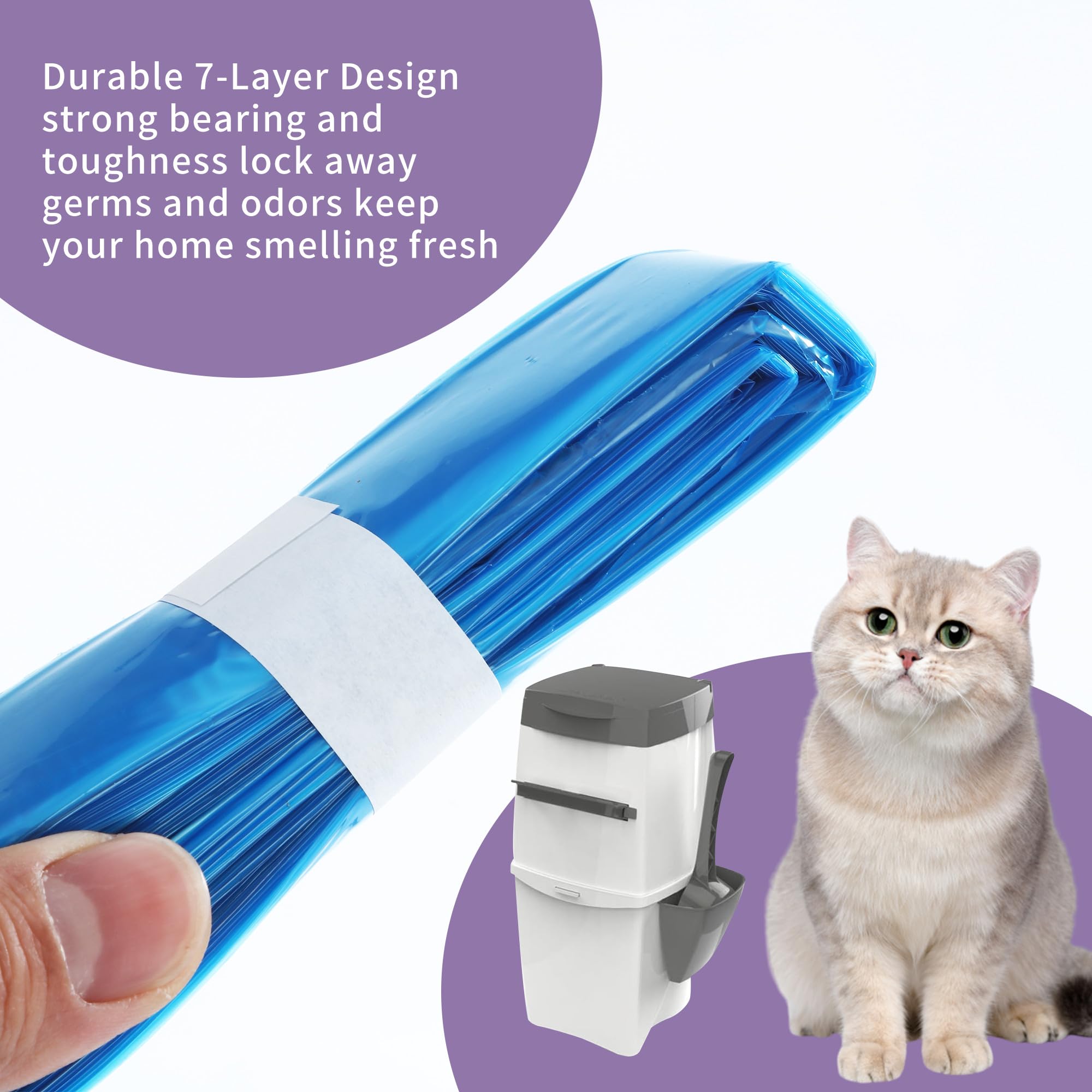 Nachfüllbeutel für Katzenstreu 12 Stück für Litter Locker Nachfüllkassette Nachfüllkassetten Windeleimer Nachfüllfolie Katzeneimer für Katzenstreuentsorgungseimer