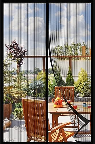 Puerta mosquitera magnética, imanes autosellables, puertas mosquiteras fáciles de instalar con imanes, apto para mascotas y niños, se adapta a