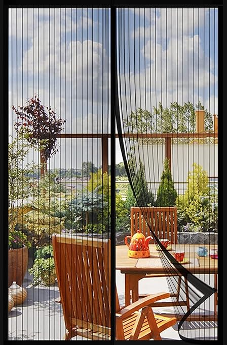 Magnetic Screen Door Screen Door Mesh Keep Bugs Out, Heavy-Duty Mesh Curtain,Pet and Kid Friendly, Works with Front Doors, Sliding Doors?72 x 82 Inches ??Black