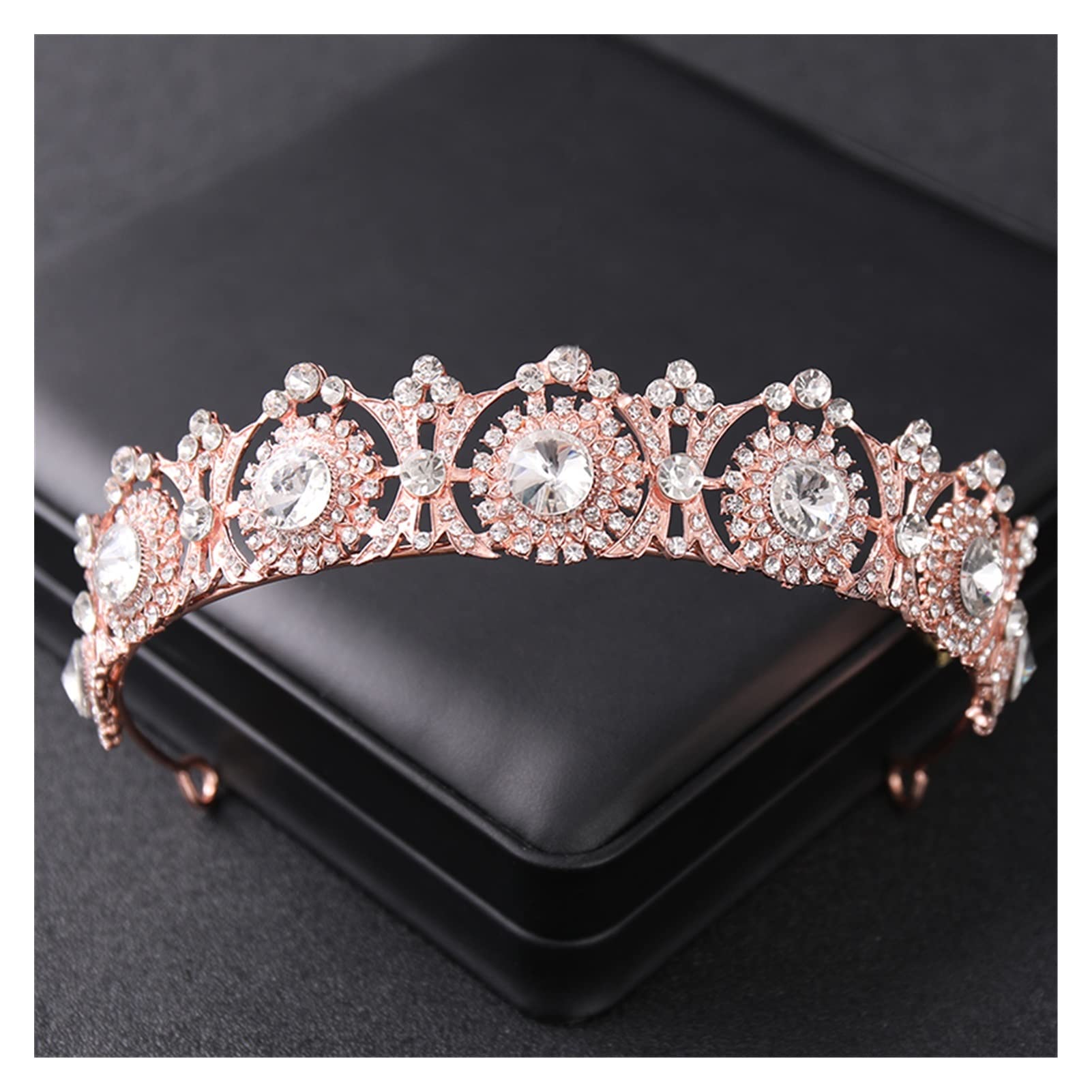 Kryształ w kolorze srebrnym Rhinestone Princess Prom Korony i tiary Diadem Pałąk dla kobiet Akcesoria do włosów dla panny młodej Biżuteria Tiara (kolor metalu: srebrny)