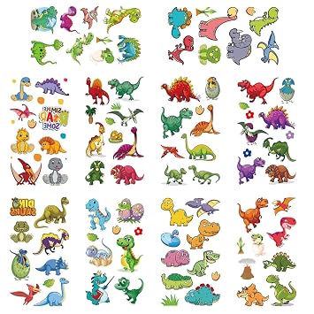 Temporary Tattoos for Children 10 Sheets Dinosaur Tattoo Children Cartoon Childrens Tattoos Dinosaur Party Bags Childrens Birthday Party Bags Childrens Birthday Party Favours Party