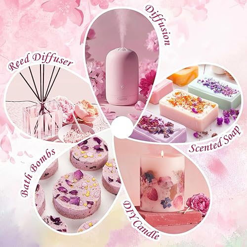 Miniatura 7 de SALUBRITO Juego de aceites aromáticos florales, aceites esenciales para difusor y fabricación de velas, juego de regalo de aceites de aromaterapia