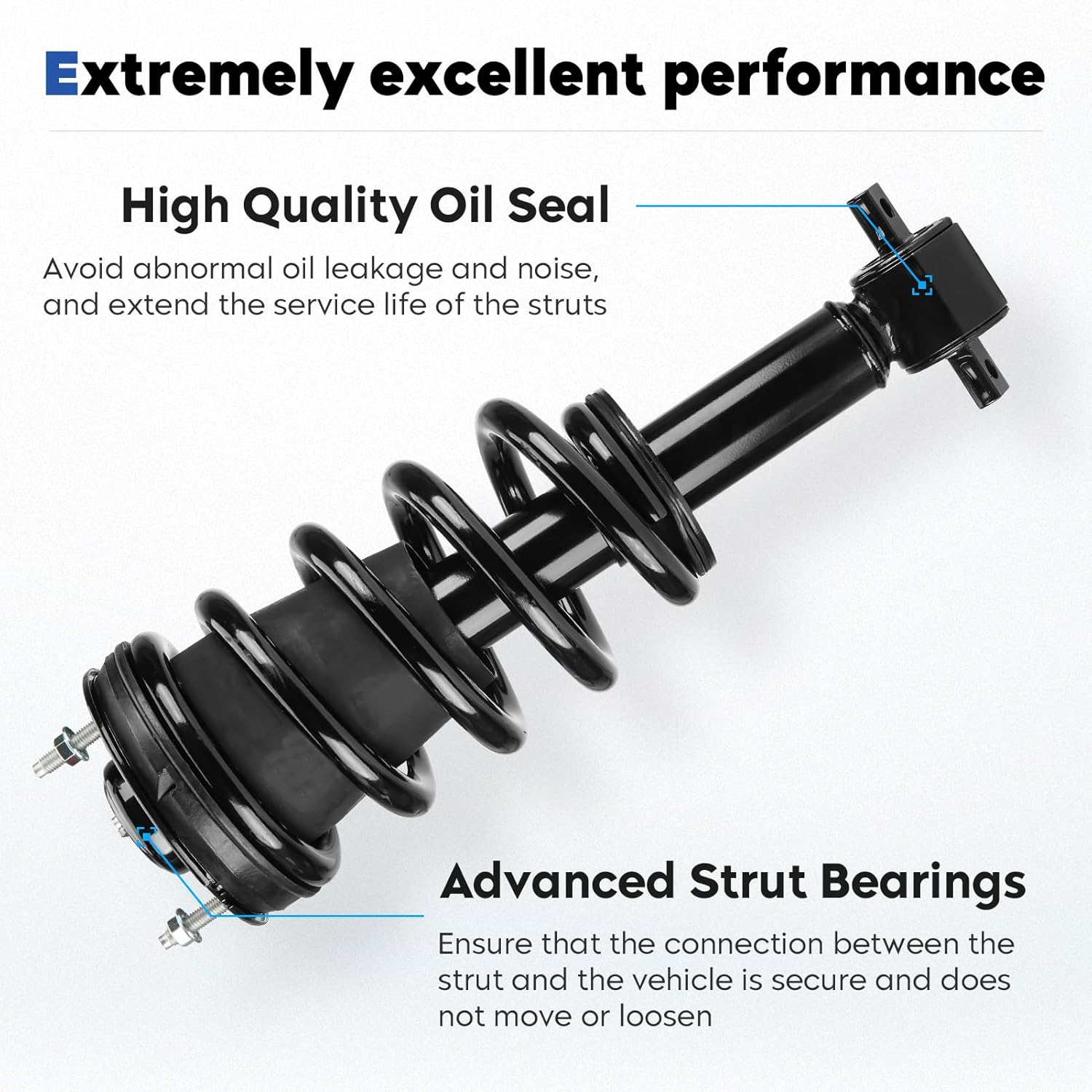 Front Complete Struts Assembly Shock Absorber w/Coil Spring Compatible with 2007-2013 Chevrolet Silverado 1500/GMC Sierra 1500, Replace for 139105 （2Pcs)