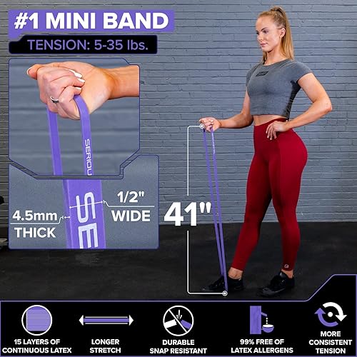 Vista 6 de SERIOUS STEEL FITNESS Banda asistida de 41 pulgadas, resistencia y estiramiento, bucle de asistencia de levantamiento de potencia y pull-up