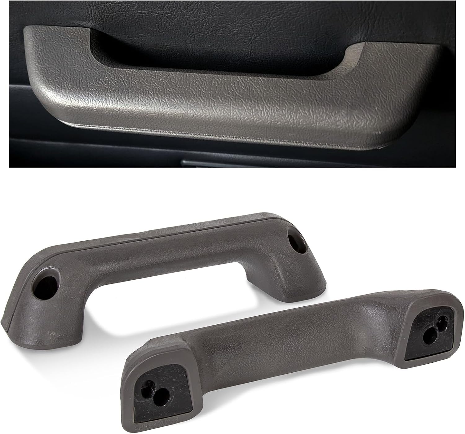 ECOTRIC Armrest Door Pull Handle Compatible with 1987-1996 Nissan Navara Hardbody D21 Frontier Pickup 2Pcs Grey Interior