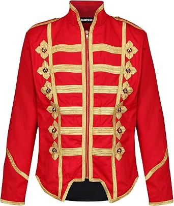 Pamposh Steampunk Hussar Military Drummer Parade Jackets - Emo Punk Mens Jackets - Napoleon Gothic Clothing - Marching Band Jackets