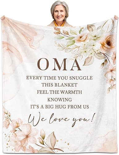 Regalos de Oma, regalos para Oma, regalos de cumpleaños de Oma, manta Oma de 60 x 50 pulgadas, regalos Oma para abuela, regalos Oma de nietosnietos,