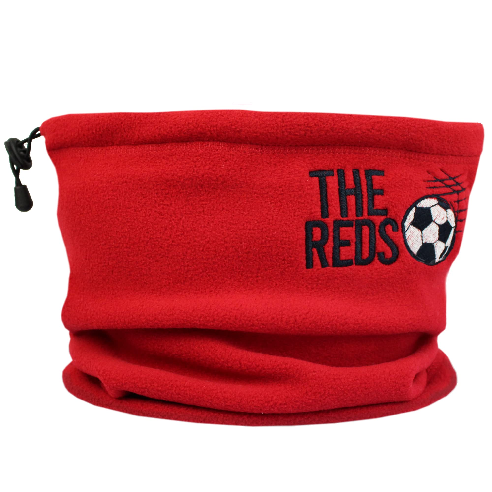 TeddyTs Personalised Red Football Fleece Snood with Adjustable Toggle