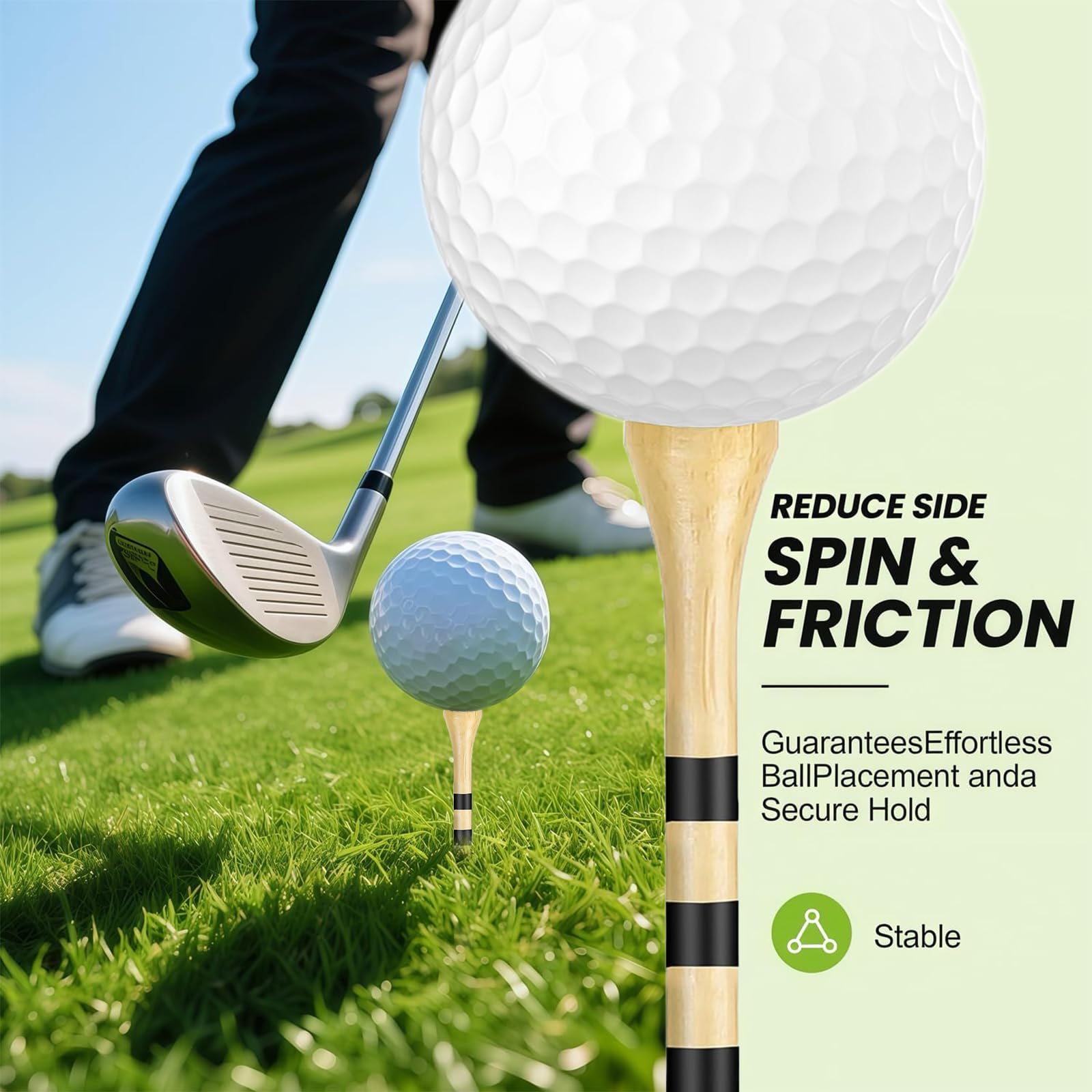 Tees de Golf 83mm Madera Multicolores Accesorios para Golfistas Aficionados y Profesionales