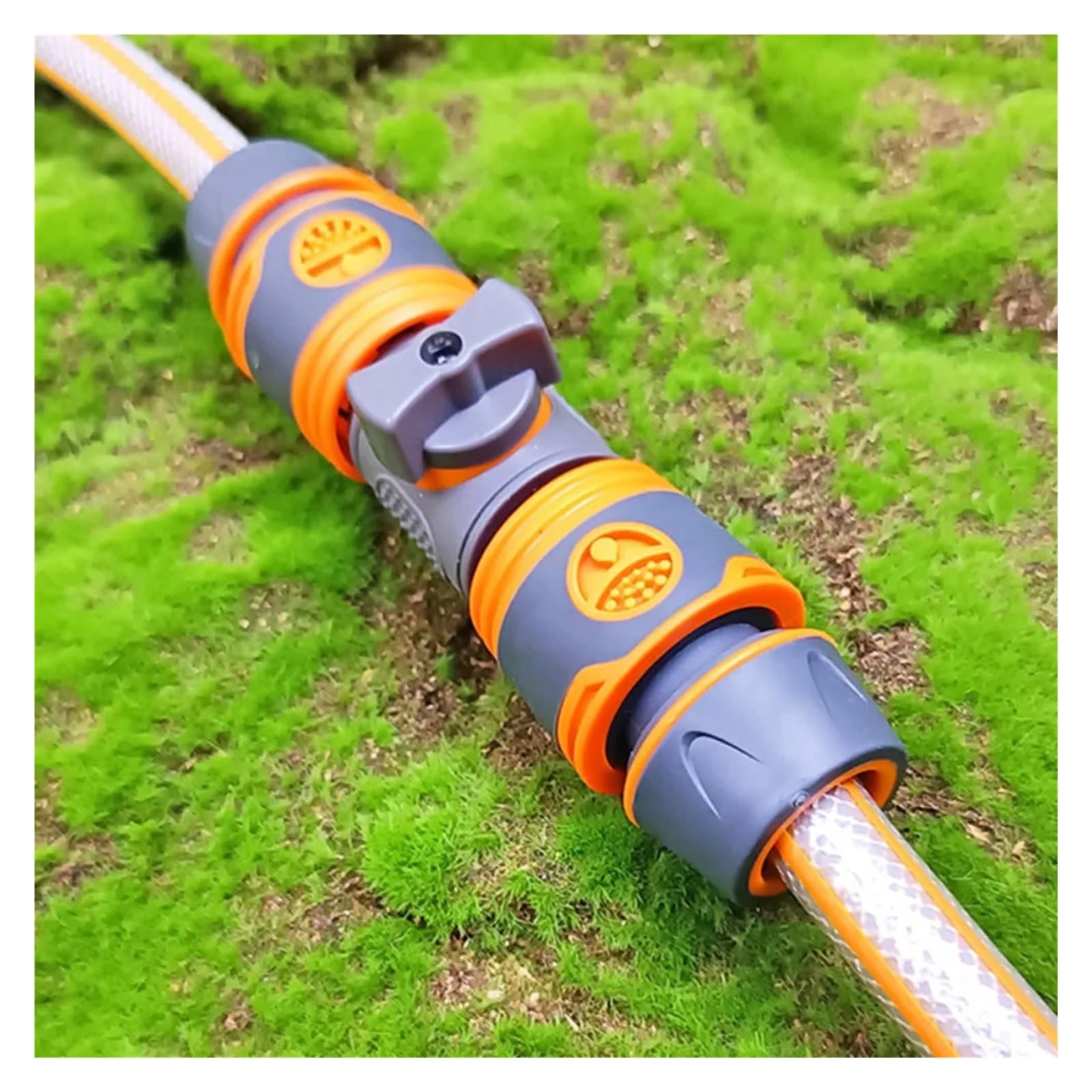 Conector rápido for manguera de jardín, adaptador agua 16mm con válvula cierre, juntas reparación tubos riego, 1-30 Uds(12Pcs)