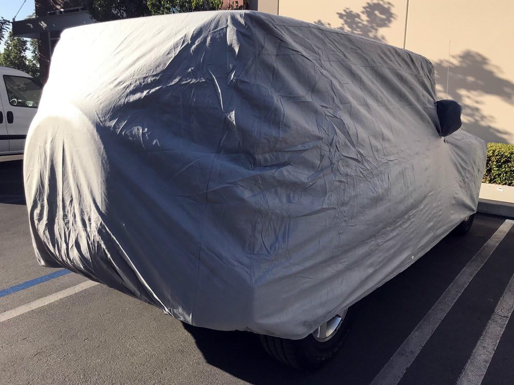 CarsCover Custom Fits for Jeep Wrangler Unlimited JK JL 4 Door Sport/Sahara/Rubicon SUV Wagon Car Cover Heavy Duty All Weather Ultrashield Covers