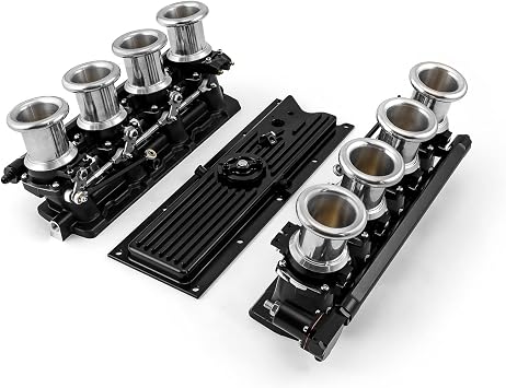 Speedmaster 1-148-042-01 Compatible with Chevy GM LS1 Downdraft EFI Stack Intake Manifold System Complete [Black]