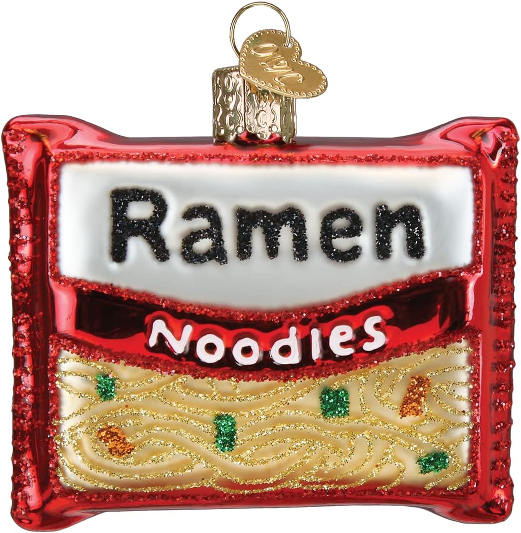 Old World Christmas Ramen Noodles Glass Blown Ornament for Christmas Tree, Handcrafted Holiday Decoration, Food Collection - Image 2