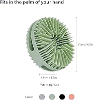 Vista 6 de 2 piezas de cepillo exfoliante corporal de silicona, cepillo de champú corporal de silicona, esponja de silicona suave para piel sensible
