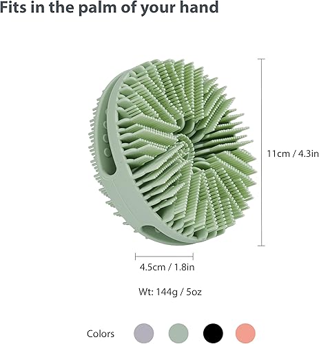 Miniatura 6 de 2 piezas de cepillo exfoliante corporal de silicona, cepillo de champú corporal de silicona, esponja de silicona suave para piel sensible,