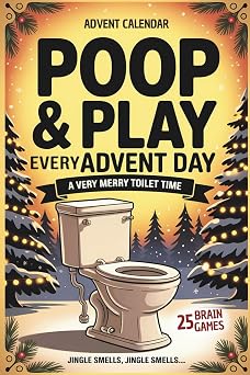 Advent Calendar Poop & Play Every Day 25 Days of Brain Games, Crosswords, Word Searches, Sudokus & More | Funny Gift for Men & Women