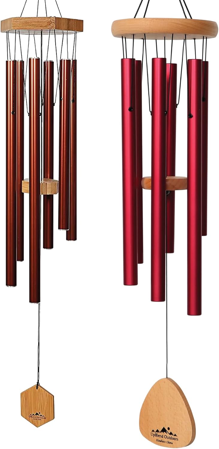 2 Pack Wind Chimes Gift Set UpBlend Outdoors, 29” Copper