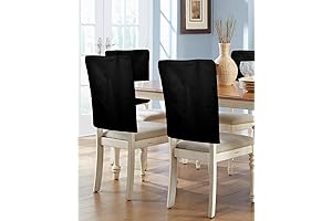 Solid Color Black Chair Back Covers for Dining Chairs