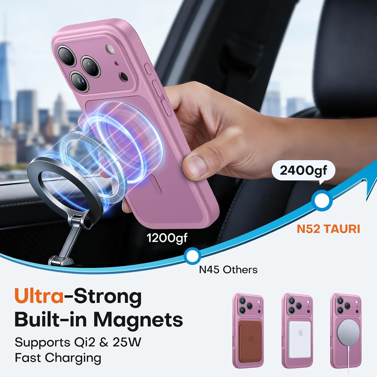TAURI for iPhone 17 Pro Max Case, Compatible with MagSafe, Lilac Purple image 2