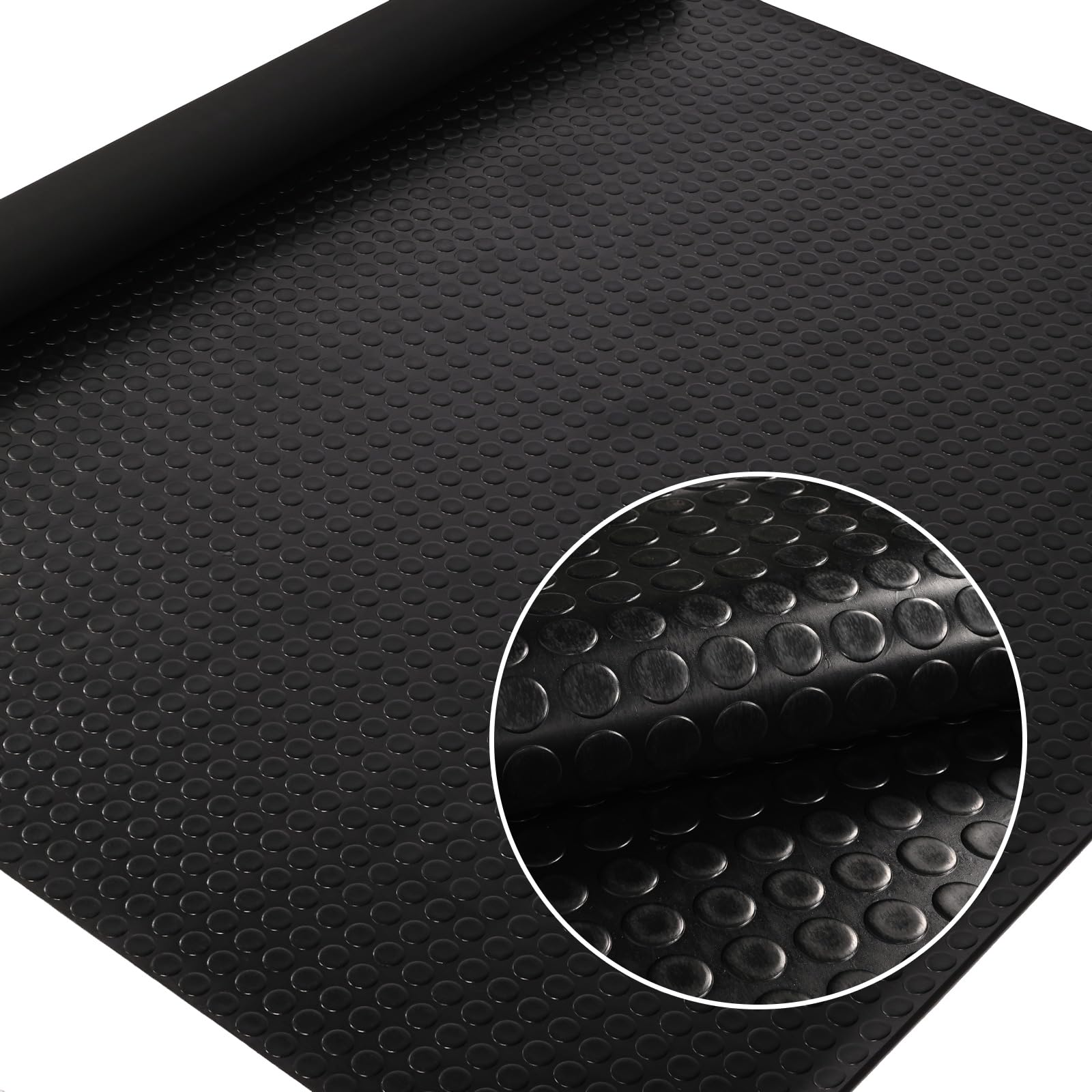 Tcatec ガレージマット ゴムシート 150*300cm 厚さ3mm ゴム製 ロール 滑り止めマット ガレージフローリング 倉庫シート 荷台シート トラック 駐車場 地下室 キッチン 軽トラック ガレージ 工業用 車用 商業に適用 黒