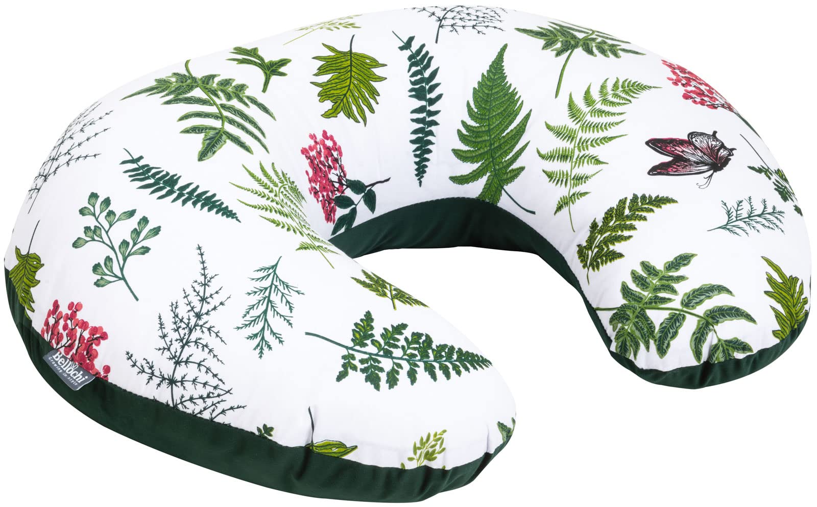 Bellochi Stillkissen, Stillkissen klein - Stillhörnchen, Stillkissen mond, Nursing Pillow, Baby Pillow, Breastfeeding Pillow, Stillmond für unterwegs - 100% Baumwolle Nature