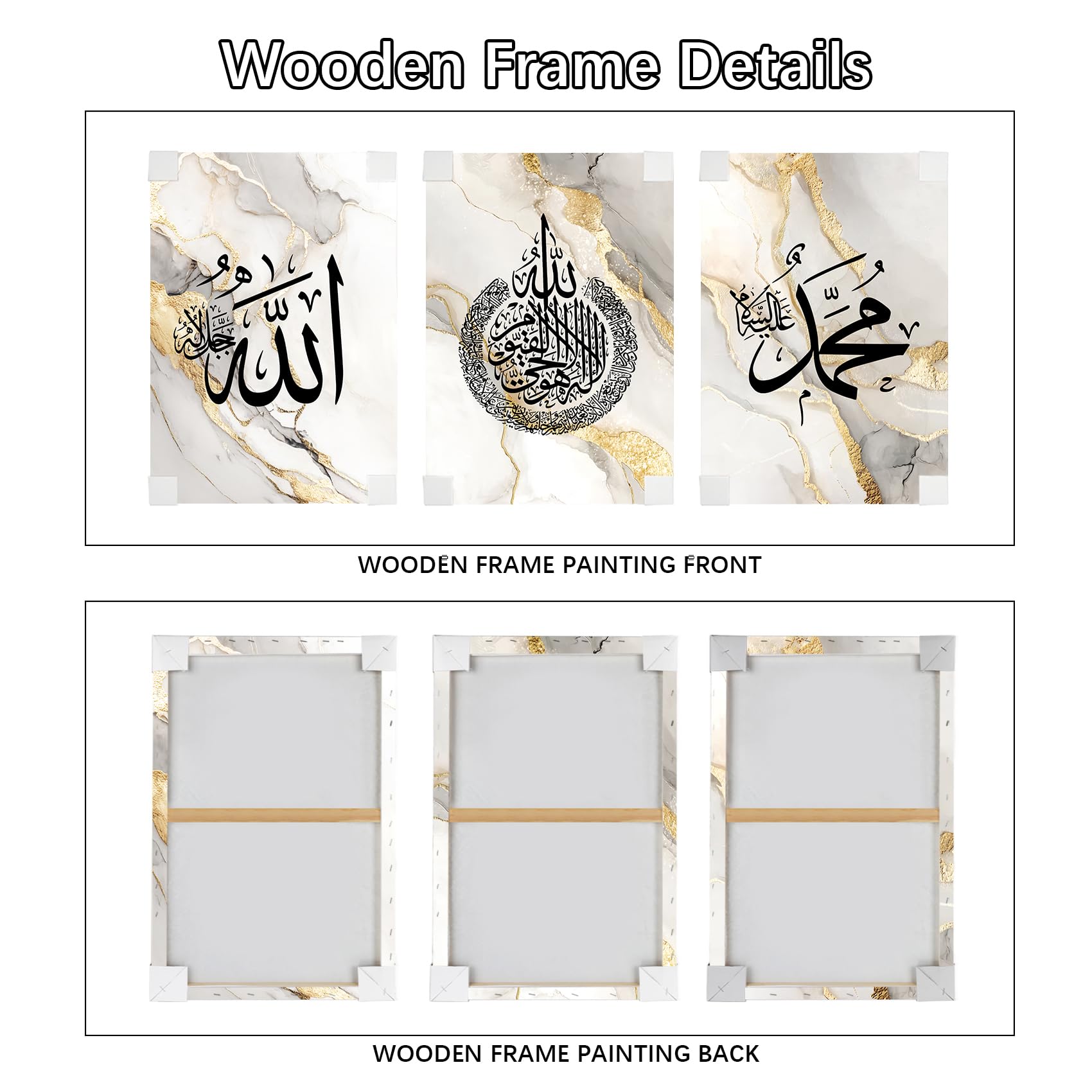 3 Pcs Wooden Framed Canvas Wall Art Set Bohemian Sage Green Canvas Prints Poster Geometric Line Beige Green Pictures for Living Room Bedroom Dinning Room Hallway Stairs Wall Decor 30x40cm x3pcs — view 141