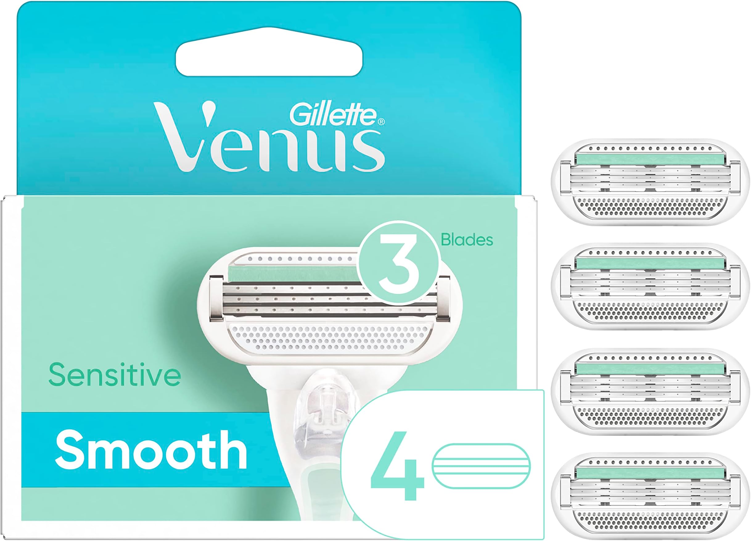 Gillette Venus Smooth Sensitive Women's Razor Blades - 4 Refills