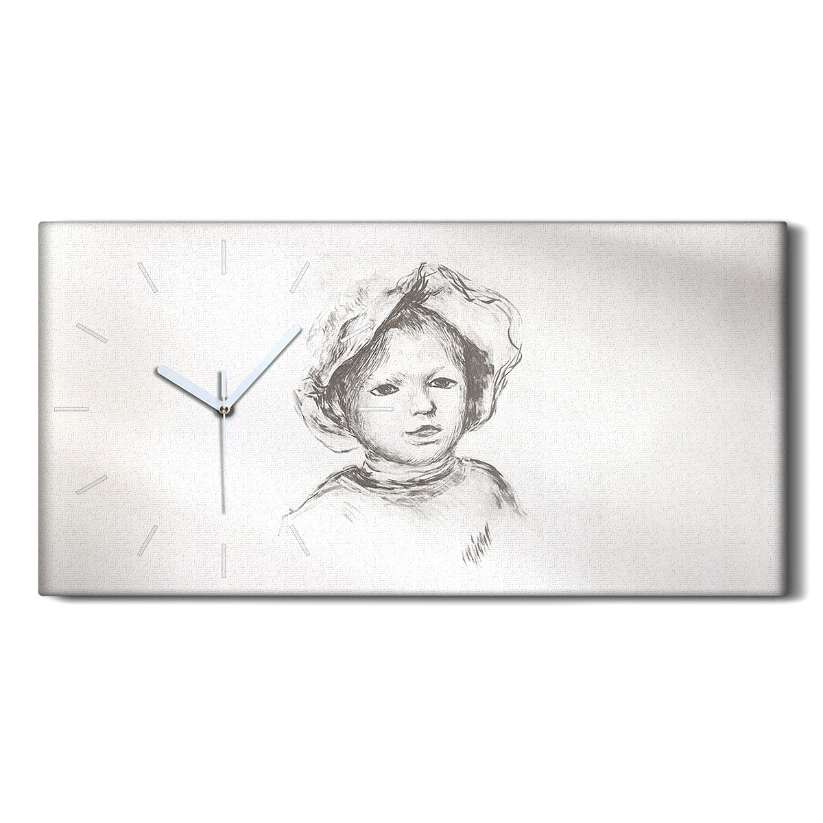 Horloge sur toile silencieuse fin du tic-tac art mural salon chambre esquisse abstraite 60x30