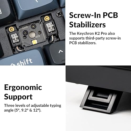 Miniatura 7 de Keychron K2 Pro - Teclado mecánico inalámbrico personalizado 75% de diseño, compacto, 84 teclas intercambiables en caliente, QMKVIA programable