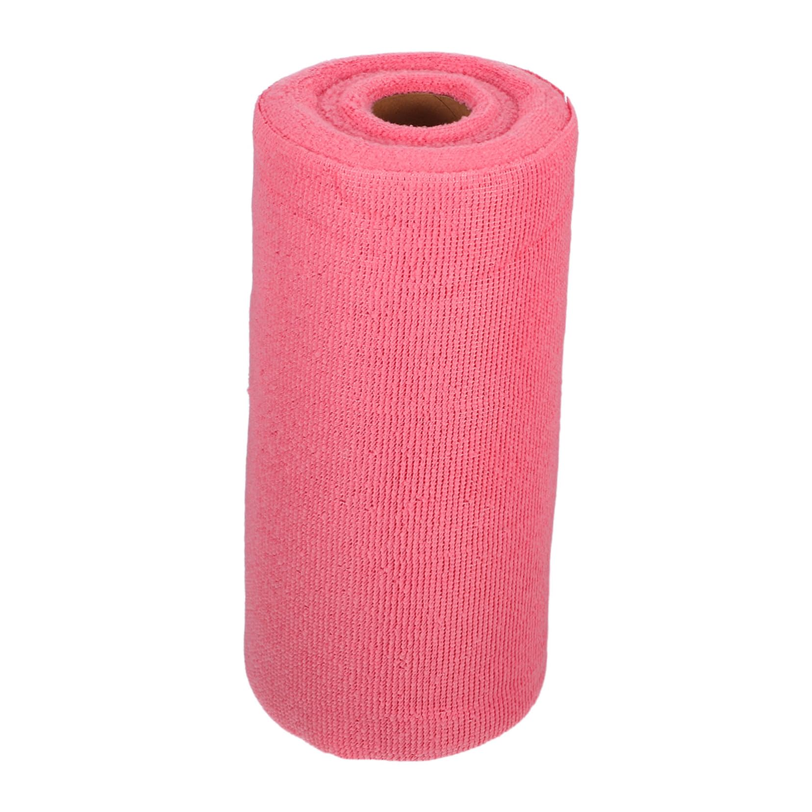 Mikrofaserhandtuchrolle 25cm Saugfähig und Strapazierfähig Abreißbar Wiederverwendbar für Haushalt und Küche Rosa Putzlappen