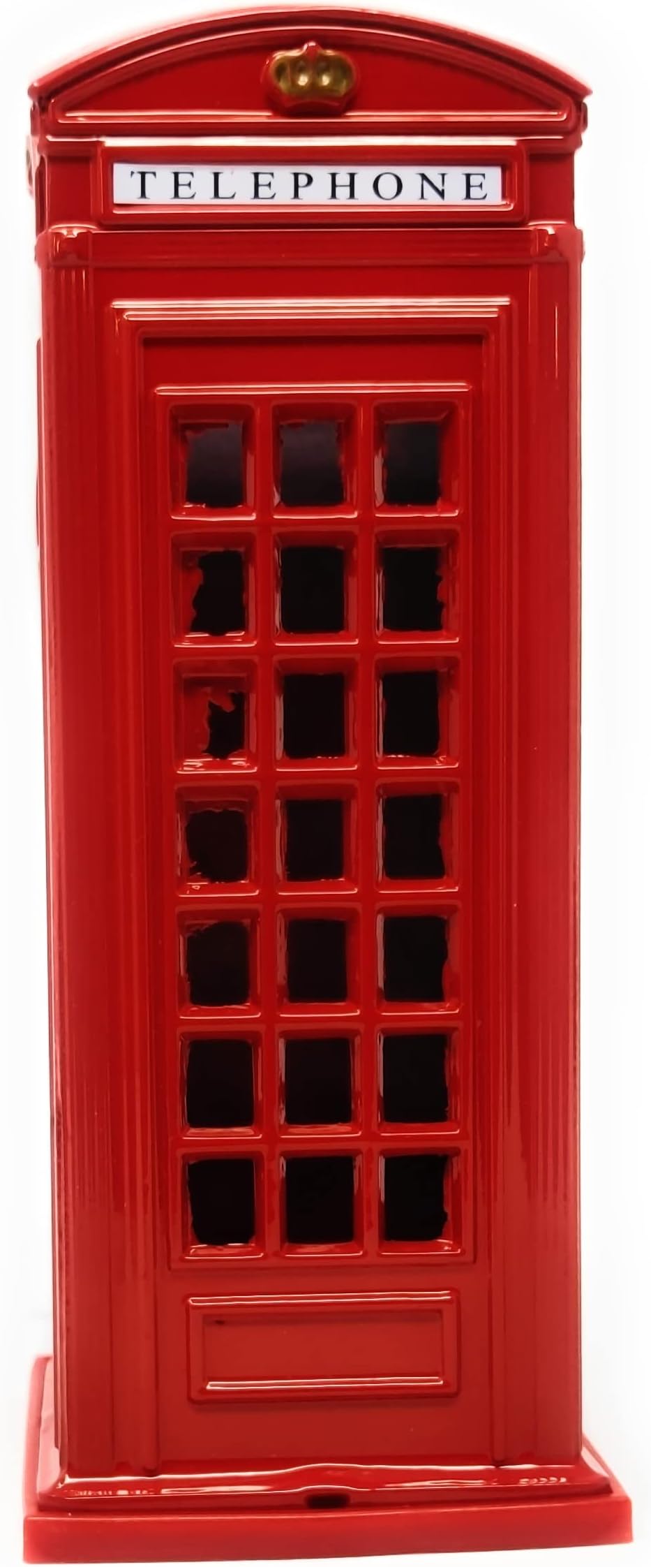 Metallic London Telephone Booth Sculpture, Telephone Booth of London Statue Made of Metal, Eye Catching, for Home Office Decoration for All Occasions, 15cm
