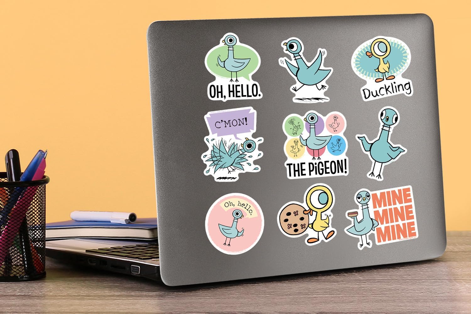 Hidden Pigeon 50 Count Vinyl Large Deluxe Stickers Variety Pack – Cute Cartoon Bird Quote Decals for Laptop, Water Bottle, Scrapbooking, Tablet, Indoor & Outdoor Use - Image 5