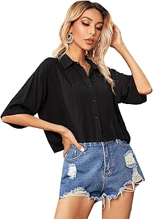 Amazon Com Blouses Button Down Shirts Shein Blouses Button Down Shirts Women S To Clothing Shoes Jewelry