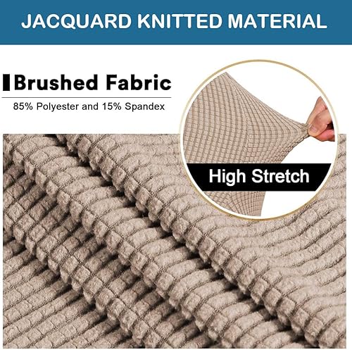 Miniatura 3 de Fundas otomanas, fundas cuadradas de tela jacquard para reposapiés, fundas protectoras para taburetes de almacenamiento, fundas otomanas elásticas