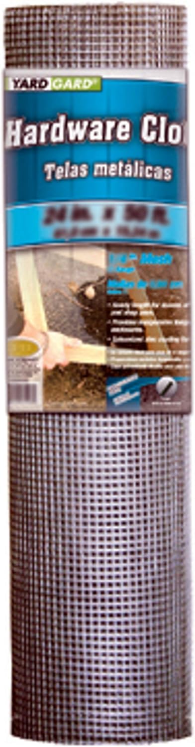 YardGard Hardware Cloth 1/2 Inch Mesh 24 Inch X 100 Foot 19 Gauge Galvanized Steel Wire Fence Ideal for Garden Fence, Cage Fence, Chicken Wire Fencing, Rabbit Fencing, Arts and Crafts, and Yard Fence