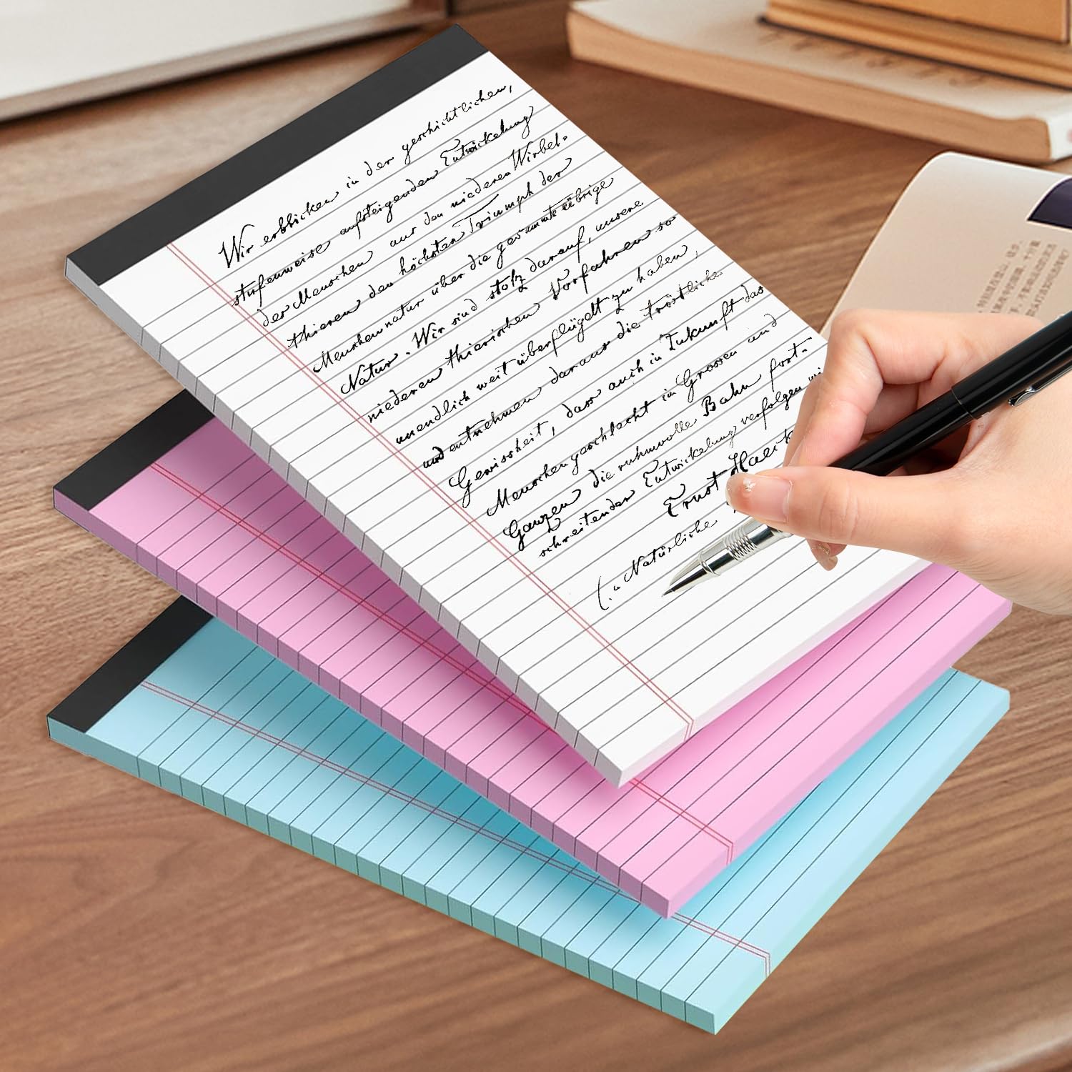 Legal Pads 3 Pack Small Note Pads 5x8 Notebook College Ruled Legal Pads Color Notepads Study Back Writing