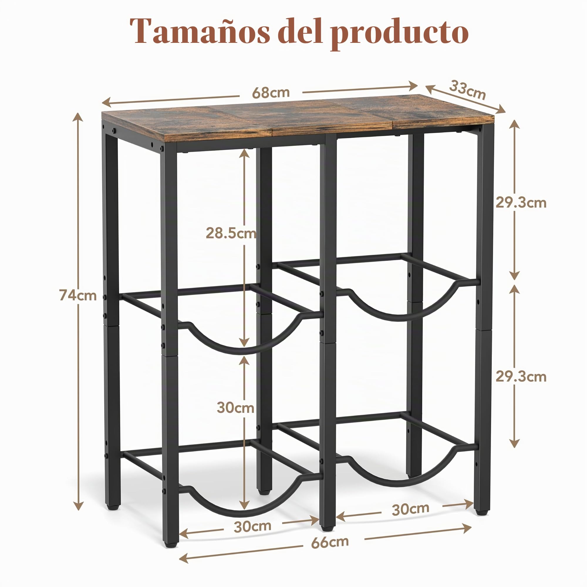 Bikoney Soporte Garrafas Agua 19L, Estante 3 Niveles con Repisa de Madera, Organizador 4 Huecos para Botellas 5 Galones, Portabotellas con Dispensador para Casa, Oficina, Garaje