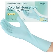 12 Inch Long Cuff Nitrile Gloves, Disposable Gloves | Extended Coverage Textured Grip Tear Resistant Protection