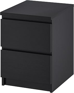 IKEA MALM Chest of 2 Drawers, 40x55 cm, Black-Brown