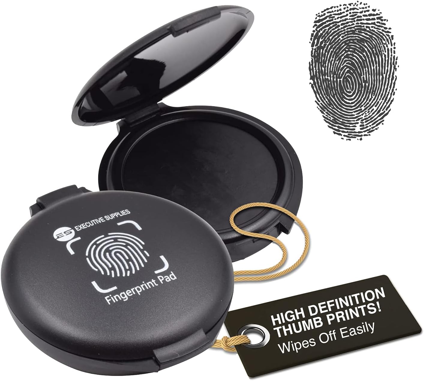 Fingerprint Ink pad, inkless Thumb Print Stamp pad, Black, for Notary Supplies, Identification Security ID Fingerprint Cards, Law Enforcement Fingerprint kit,Finger Print Stamp pad