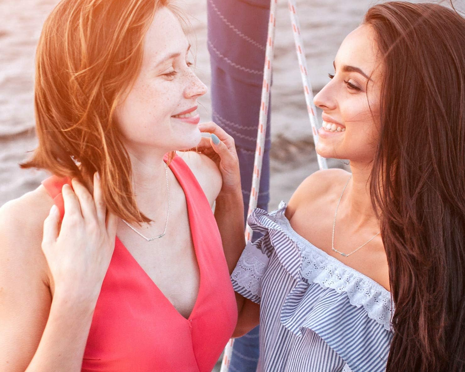 EFYTAL Matching Friendship Necklaces, 925 Sterling Silver Arrow Friendship Necklace Set of 2, Best Friend Necklace Gifts for Women, Best Friend Birthday Gifts