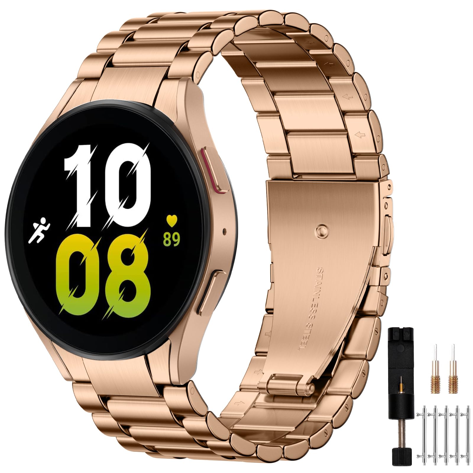 Bracelet No Gap Mastten en acier inoxydable avec boucle déployante de sécurité
