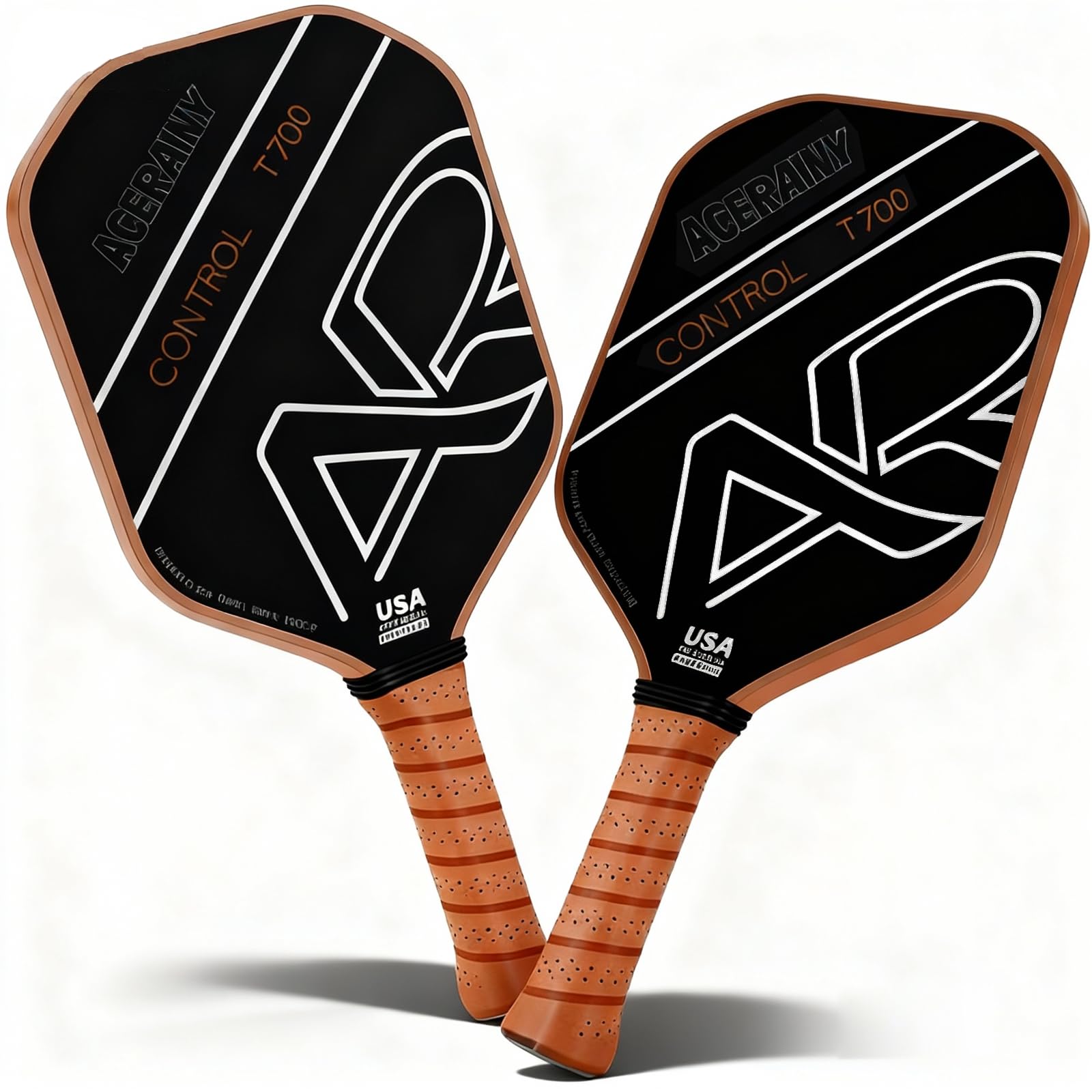 AceRally Pickleball Paddles (Set of 2) | T700 Carbon Fiber Face with Enhanced Spin & Control | 16mm Polymer Honeycomb Core | Includes 4 Balls & 2 Covers