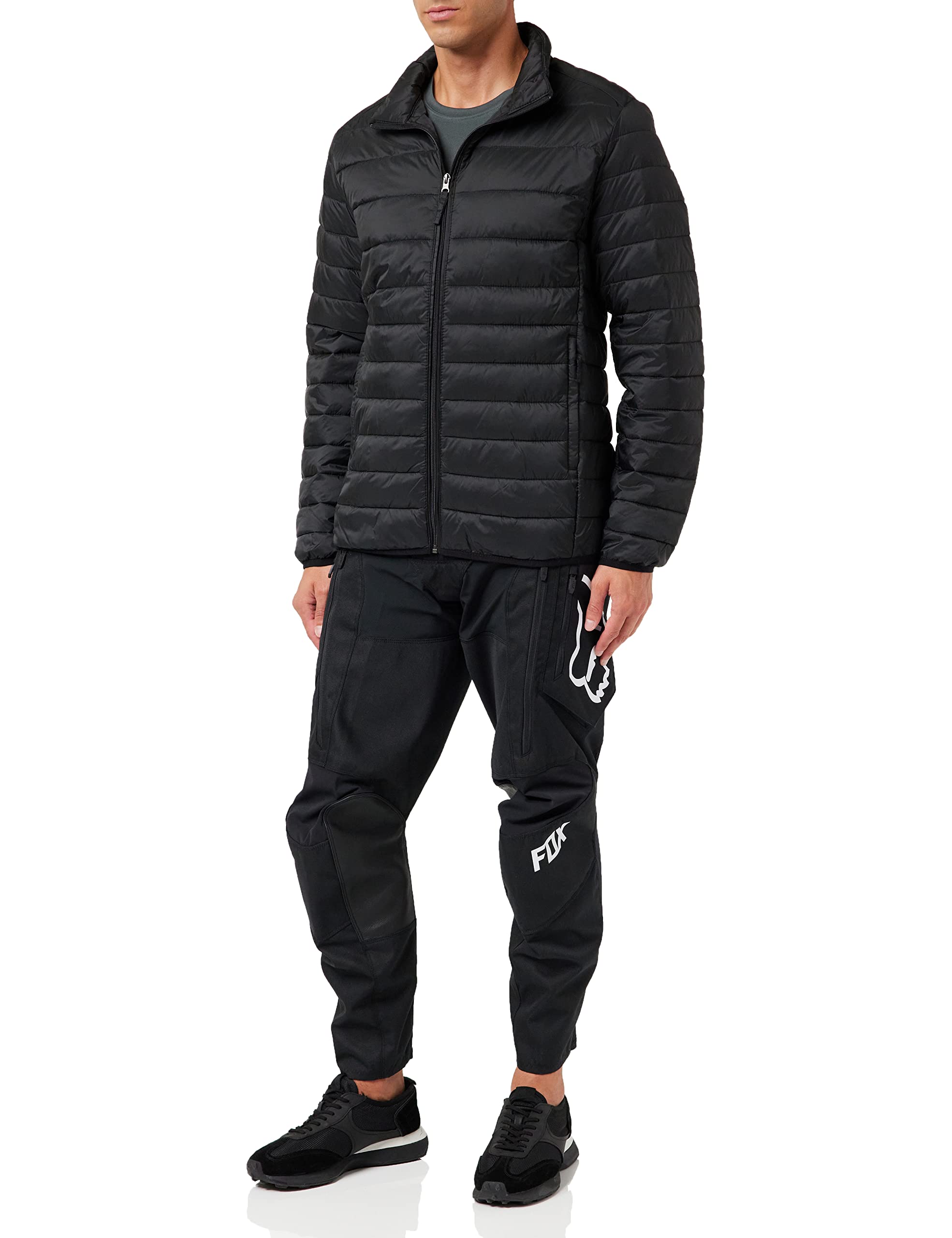 Fox Legion LT Pant Black – Motorradhose Größe 38, Mit Leder-Knieschonern, Atmungsaktiv, Over-the-boot