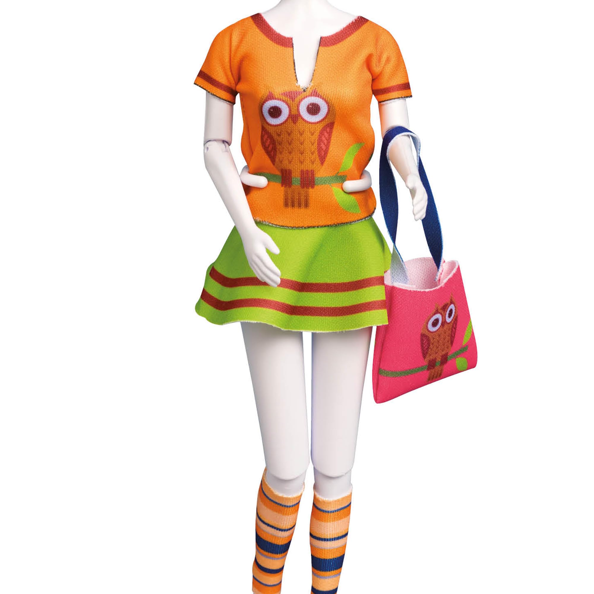 Vervaco Tiny Owl Dress Your Doll Outfit Making Set, Multi-Colour