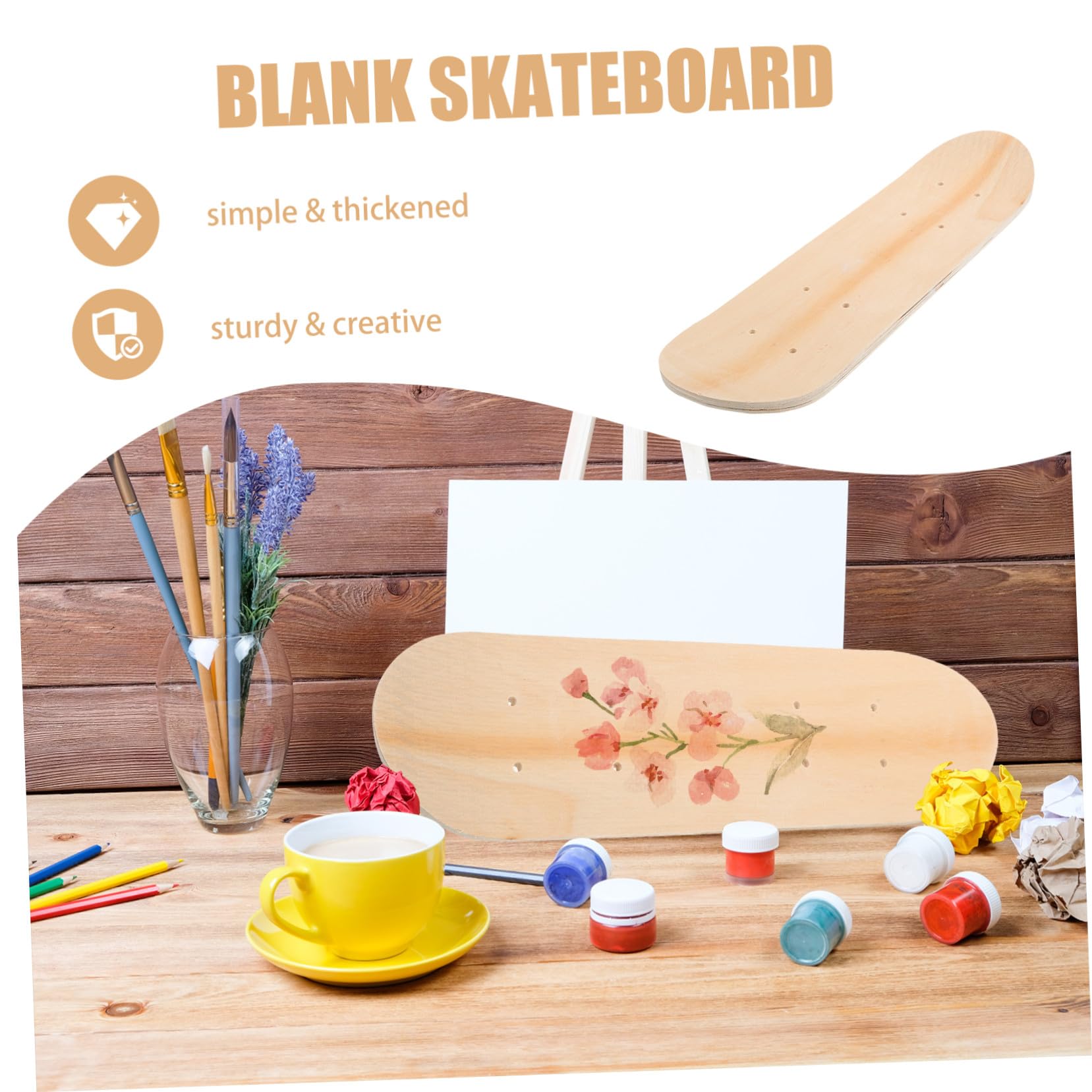 3 Skateboard Vuota in Legno Strati per DIY Personalizzabile per Pittura Graffiti e Fai Te Ragazzi Ragazze