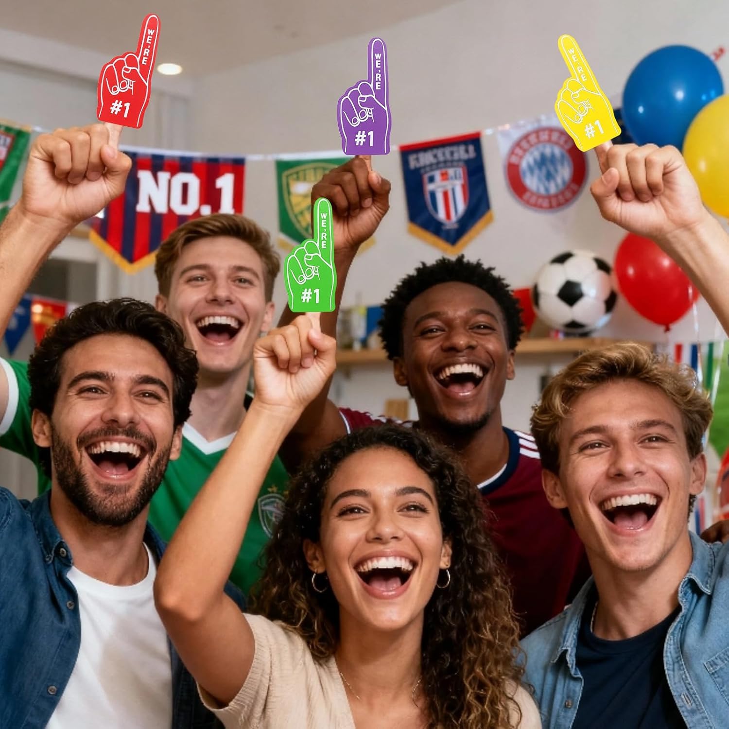50 Pieces Mini Foam Fingers We're #1 Sports Party Supplies image 2